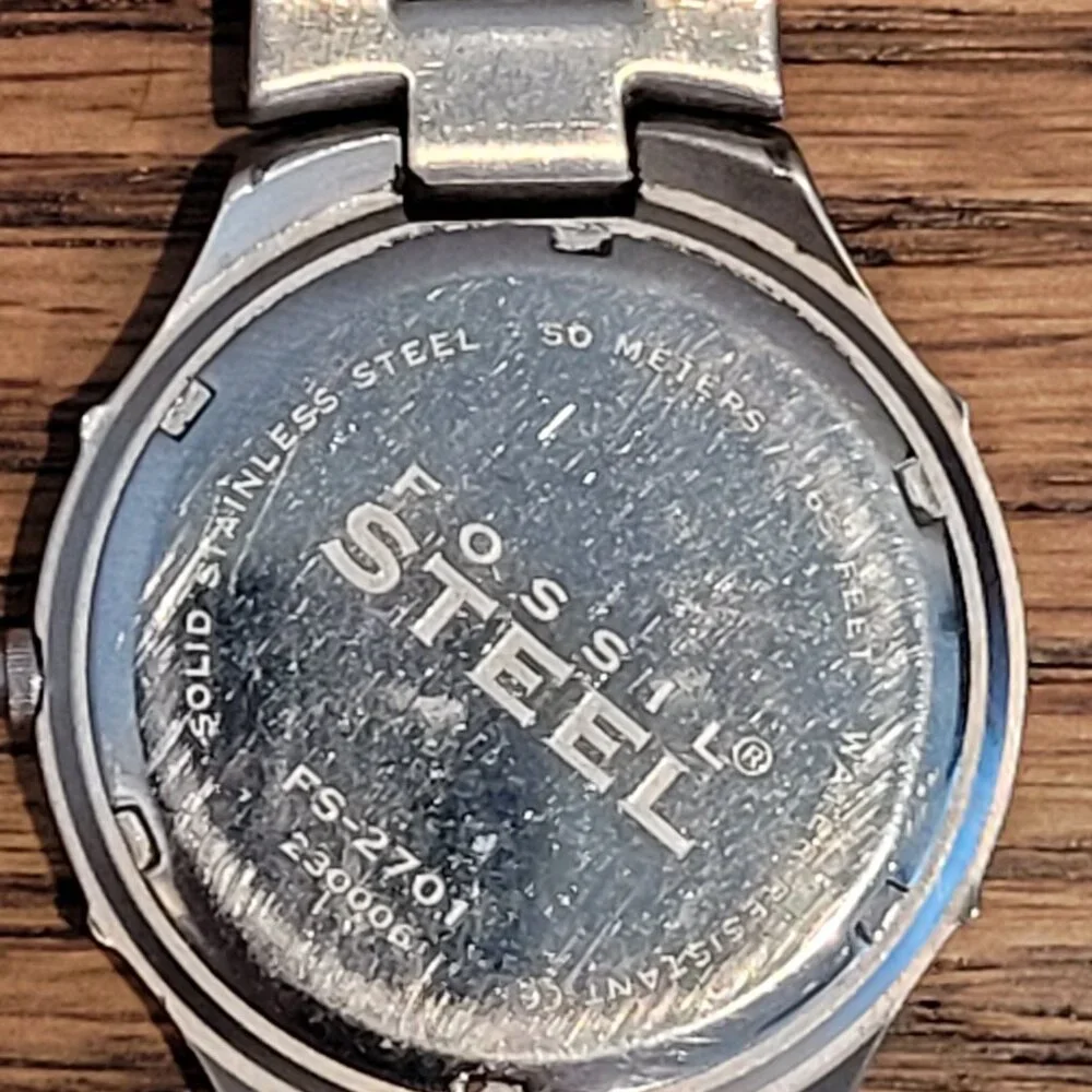 Fossil~Arkitekt~Mens Watch~FS2701~Roman Numeral~Blue Face~Date Dial Not Working